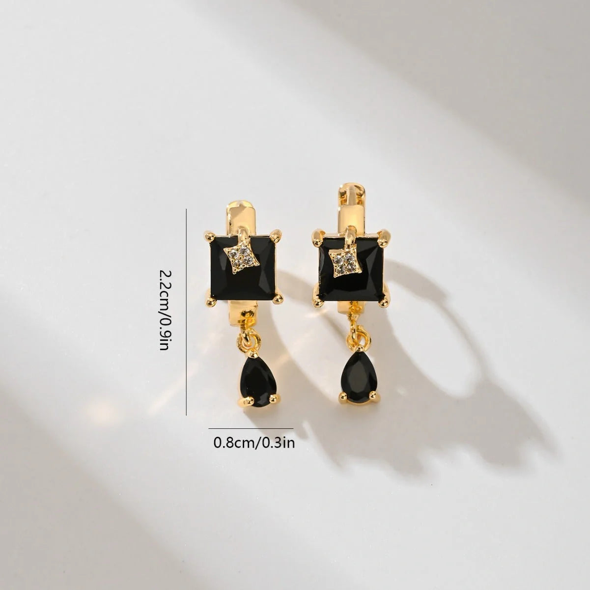 Copper-plated gold fashion earrings with water droplet design in various colours