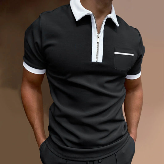 Men's lapel slim pocket T-shirt in various colours and sizes