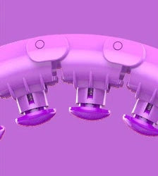 Adjustable ABS waist weight loss circle in grapefruit pink, blue, and purple