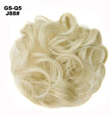 Synthetic wavy curly messy hair bun for women, 12cm diameter, high temperature wire