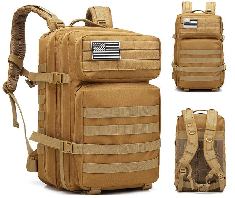 Outdoor Mountaineering Tactical Backpack with MOLLE system and 50 litre capacity