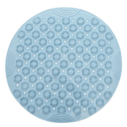 Premium PVC round shower mat with textured surface for massage and non-slip grip
