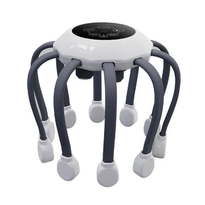 Relaxing octopus-shaped head massager with 14 independent massage heads and five customizable massage modes