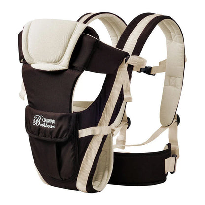 A comfortable double-shoulder baby carrier for British mums and their little ones, featuring adjustable straps and supportive design.