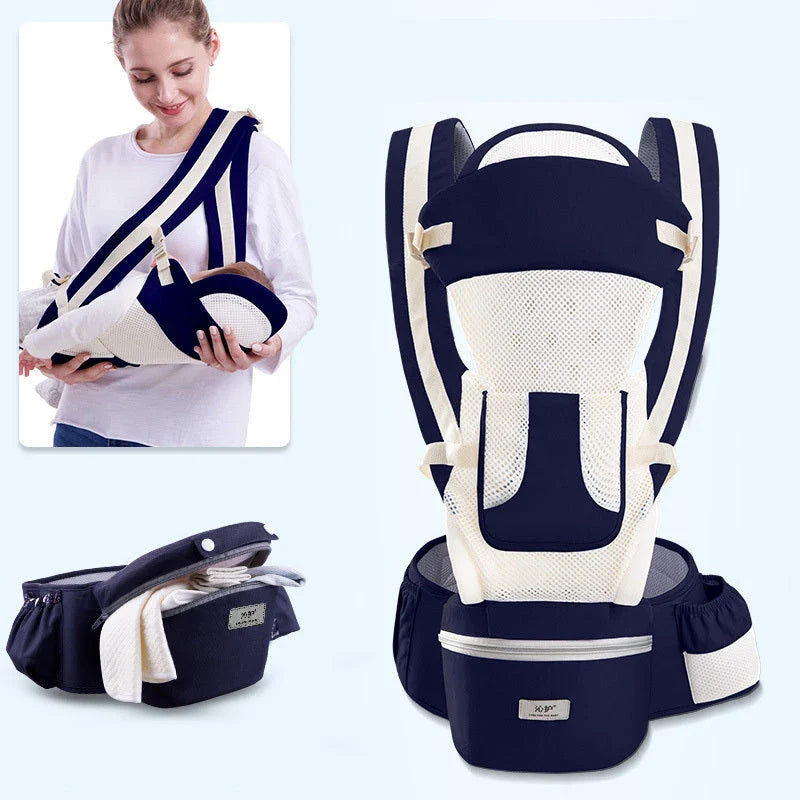 Premium ergonomic baby carrier with versatile 3-in-1 design, suitable for infants and toddlers up to 4 years old