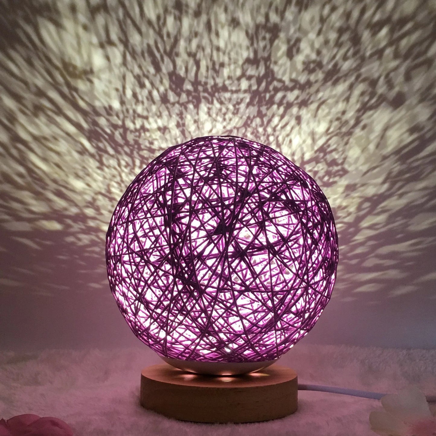 Creative Linen Table Lamp with LED Intelligent USB7 Colour RGB16 Remote Control