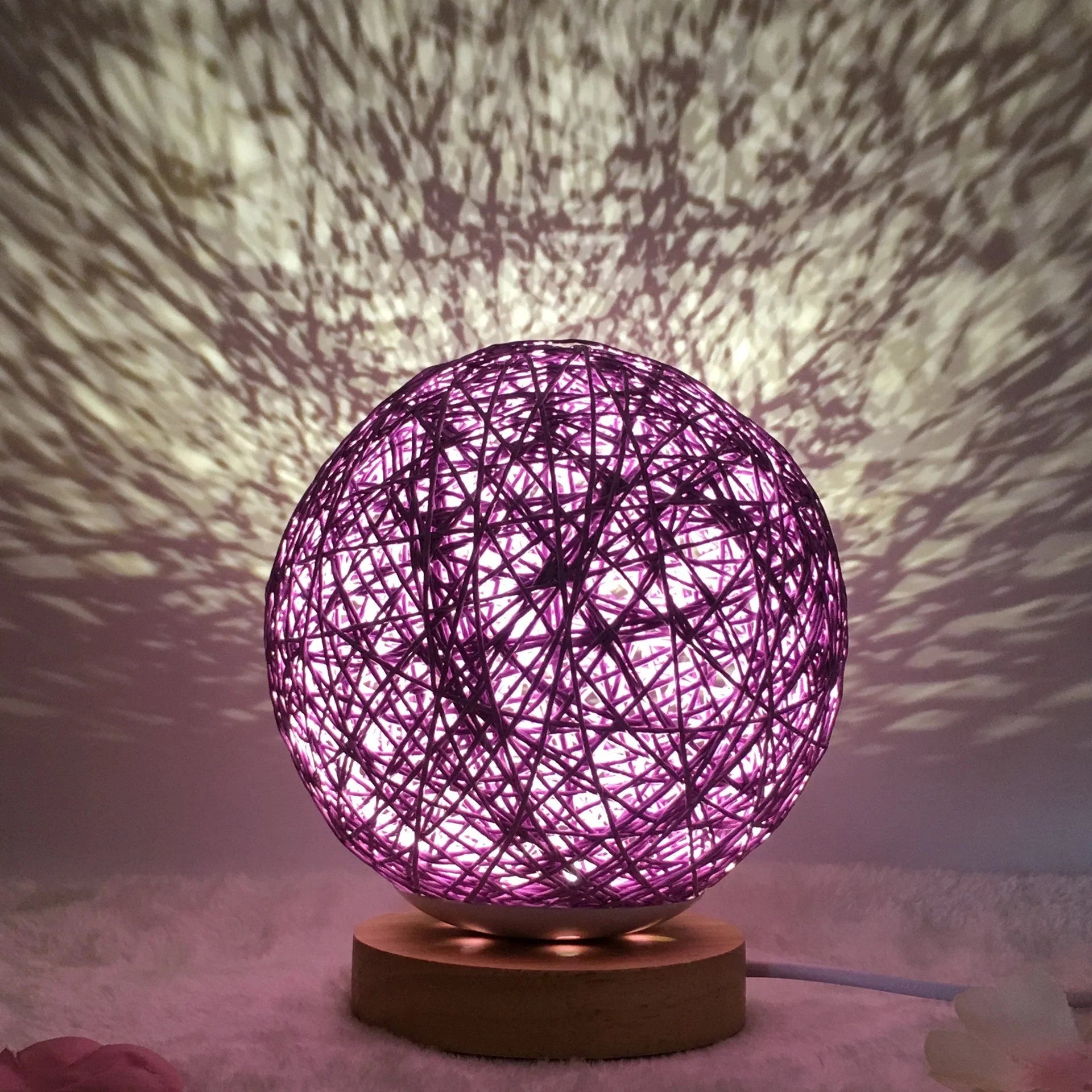 Creative Linen Table Lamp with LED Intelligent USB7 Colour RGB16 Remote Control