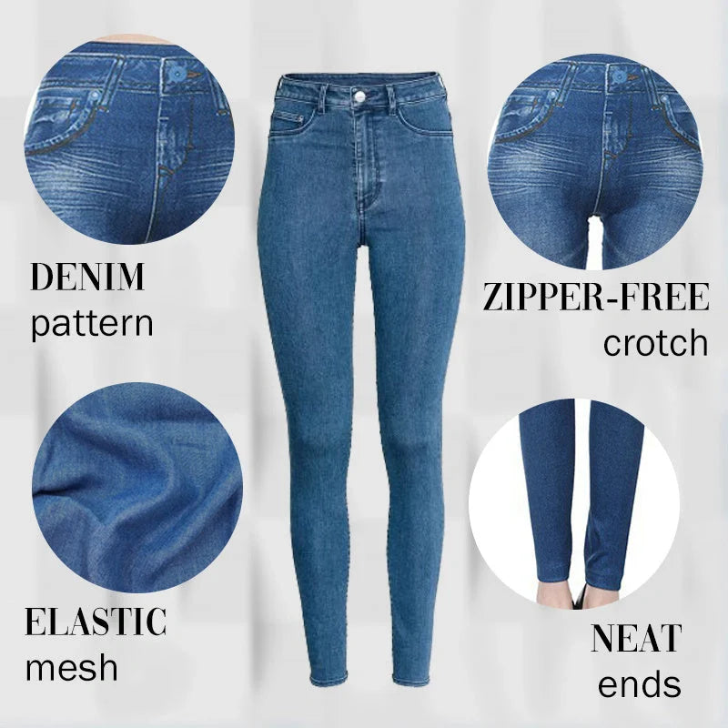 High rise waist skinny slim fit stretch denim pants in black, blue, and grey