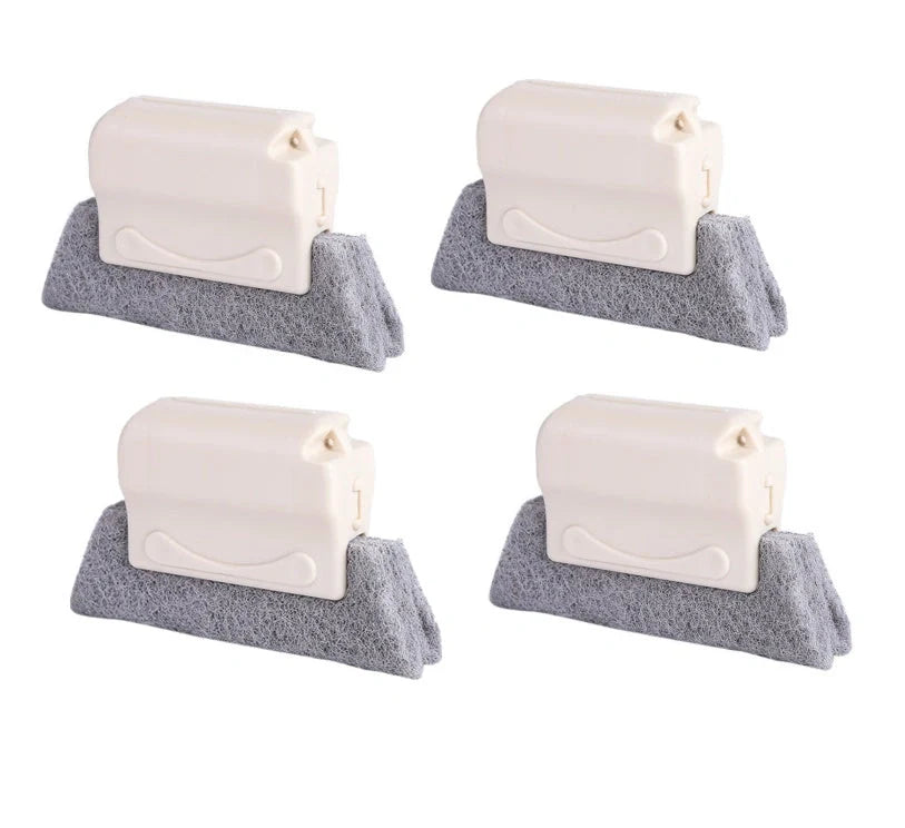 Creative Window Groove Cleaning Gap Brush Slot Cleaner in beige, light grey, and blue