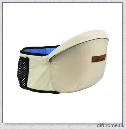 A baby carrier with a waist stool designed for hands-free parenting, featuring an ergonomic design and secure fit.