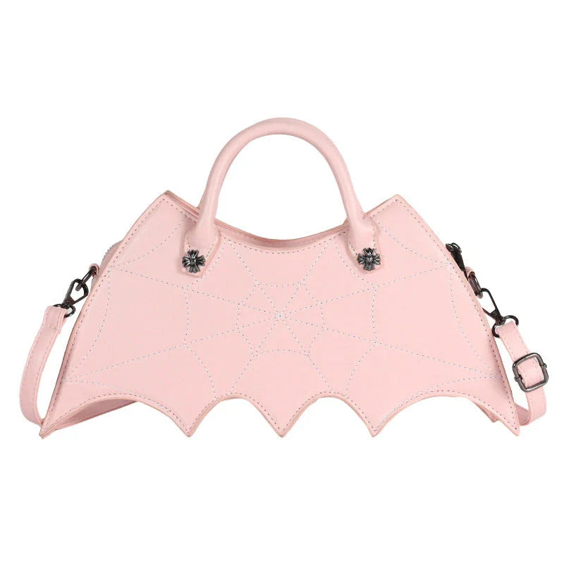Halloween-inspired Spider Web Messenger Bag with intricate embroidery details, made of high-quality PU leather with adjustable strap