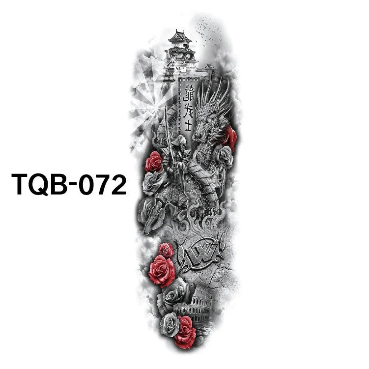 Waterproof Full Arm Tattoo Sticker in various colours for temporary body art