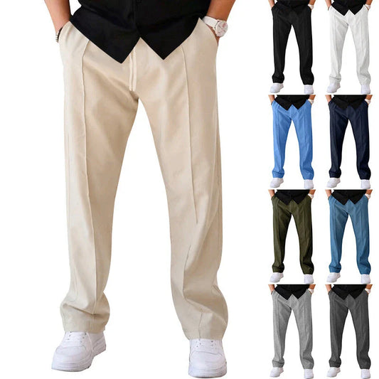 Comfortable drawstring waist casual pants for men in various colors and sizes