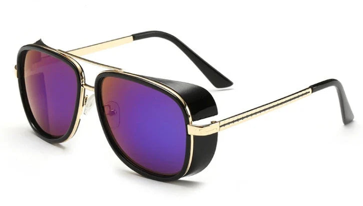 Stylish driving sunglasses with a retro-inspired design, durable metal and plastic frame, and advanced UV protection for all-weather driving and outdoor activities.
