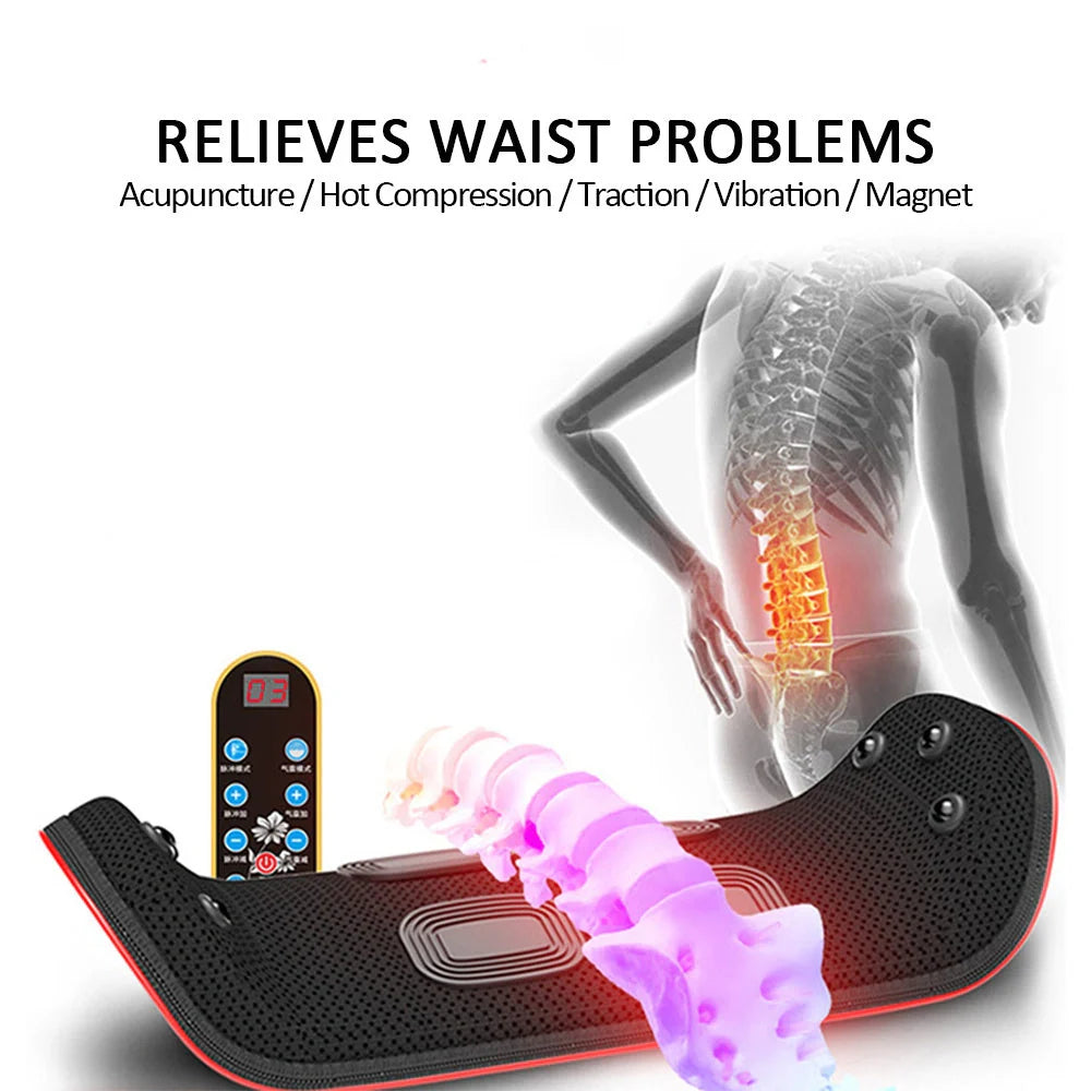Electric Lumbar Traction Device with adjustable settings for heat and massage
