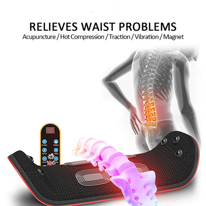 Electric Lumbar Traction Device with adjustable settings for heat and massage