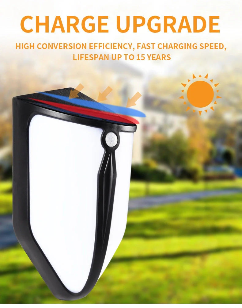 Solar LED wall lamp with motion sensor in black and bronze for garden security