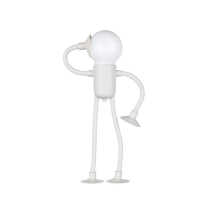 Posable sportsman night light with suction cup for versatile desk lamp placement