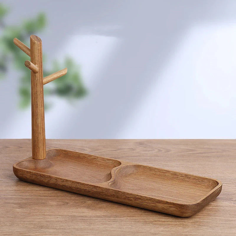 Solid wood watch storage tray with easy disassembly design
