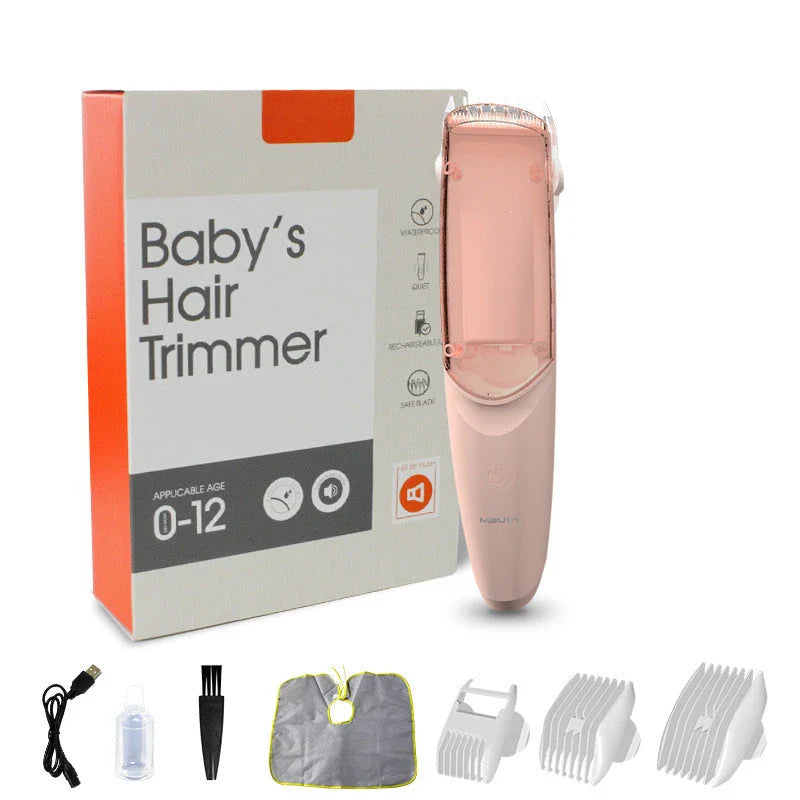 Cordless electric baby hair clipper with suction function for safe, mess-free haircuts