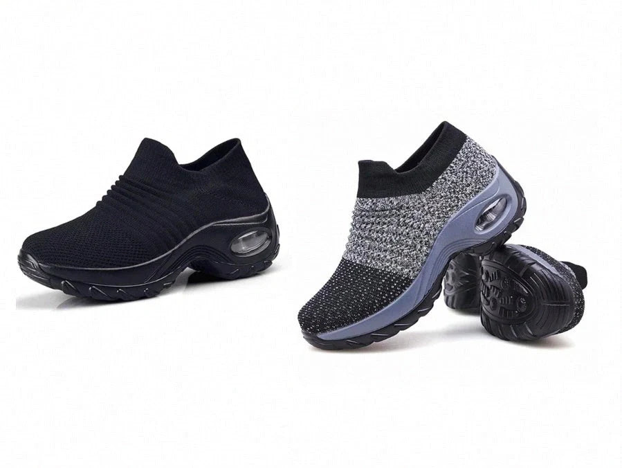Stylish Korean mesh dancing shoes with wedge heel, available in multiple colours