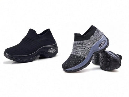Stylish Korean mesh dancing shoes with wedge heel, available in multiple colours