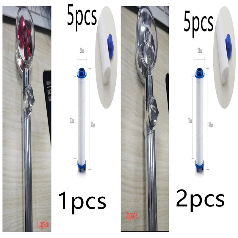 Turbo Propeller Shower Head in various colours with 360-degree fan extension