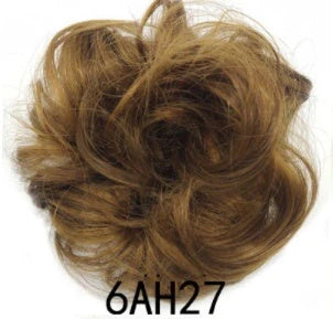 Synthetic wavy curly messy hair bun for women, 12cm diameter, high temperature wire