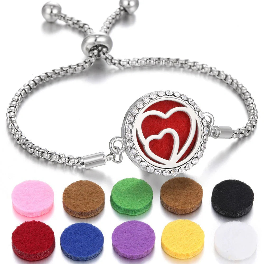 Stylish Aromatherapy Bracelet with Essential Oil Diffuser in various designs