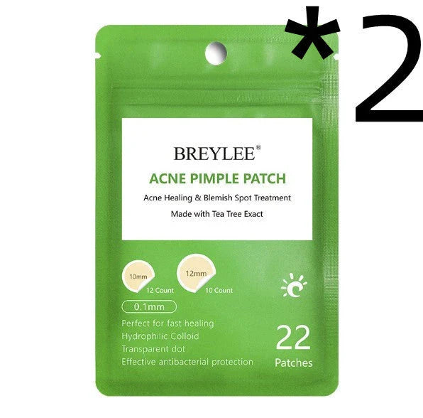 Discreet tea tree spot patches to fade acne marks and blemishes, with a transparent and ultra-thin design for natural-looking coverage.