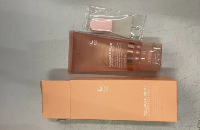 Rejuvenating collagen-infused night mask with innovative tear-off design and specialist application brush for visibly firmer, more hydrated and smoother skin