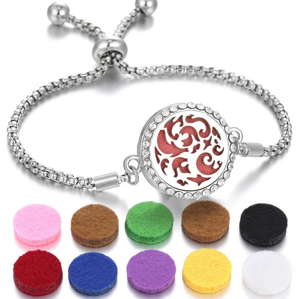 Stylish Aromatherapy Bracelet with Essential Oil Diffuser in various designs