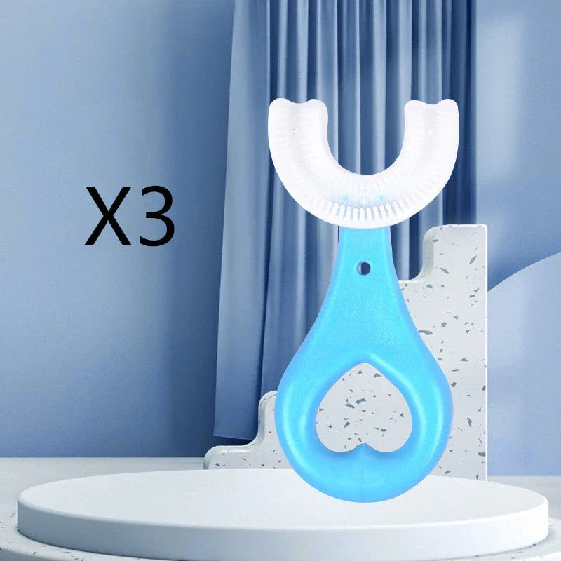 Soft, U-Shaped Children's Toothbrush in Various Vibrant Colors Made of Food-Grade Rubber
