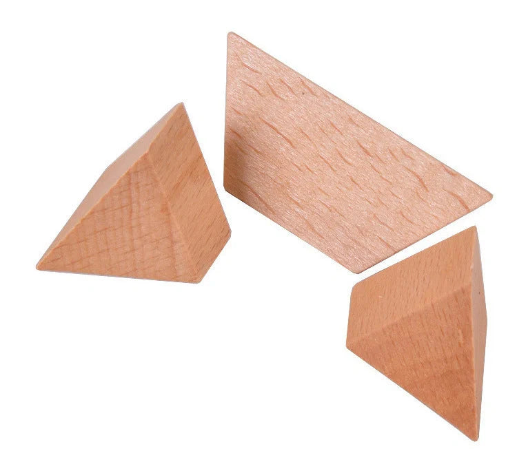 Traditional Chinese Kongming Lock wooden puzzle for enhancing spatial thinking