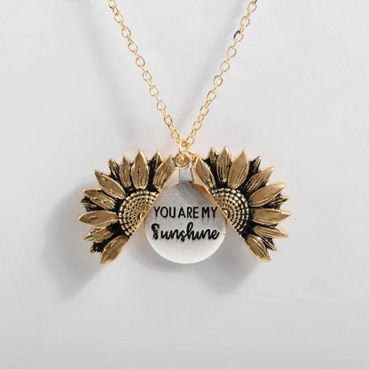 Elegant Sunflower Double-layer Lettering Necklace in various colours