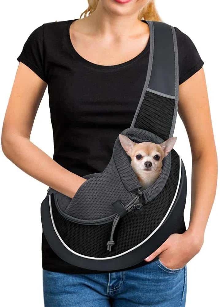 Versatile pet carrier bag in various colors, featuring adjustable drawstring closure and zipper-protected bottom for secure and comfortable pet transportation.
