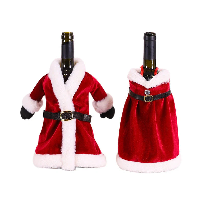 Festive Christmas wine bottle socks in vibrant colours, 14cm x 31cm