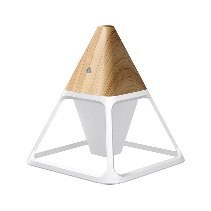 Portable USB air humidifier with night light in white, marble, and wood grain finishes