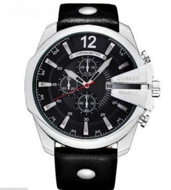 A premium wristwatch with a large dial and three sub-dials, showcasing a sophisticated and stylish design.