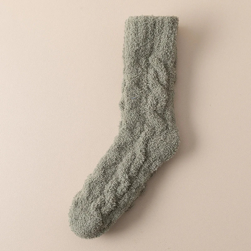 Plush velvet fleece socks in a variety of warm and cosy colours