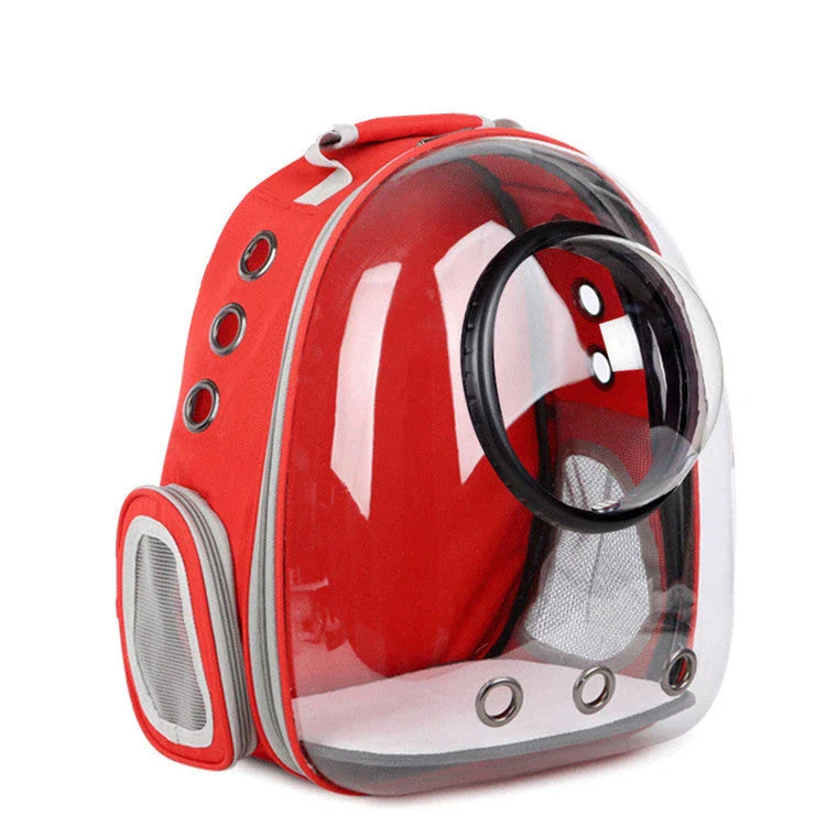 Premium transparent pet carrier backpack with side-entry door and breathable design for cats up to 12 kg