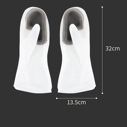 White Transparent Magic Silicone Gloves for waterproof dishwashing and cleaning