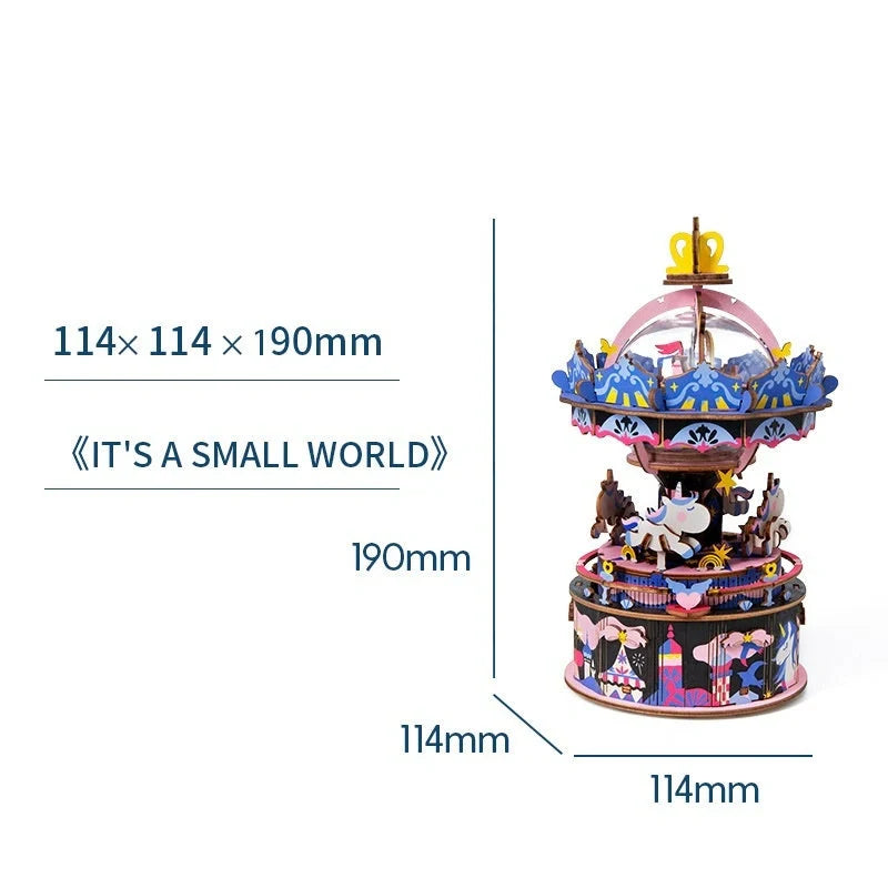 DIY 3D Kitty Ballet Wooden Puzzle and Music Box Toy, ready for assembly