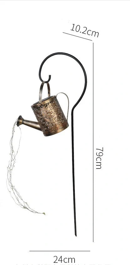 Solar-Powered Enchanted Watering Can Garden Lamp with 36 LED lights for outdoor decoration
