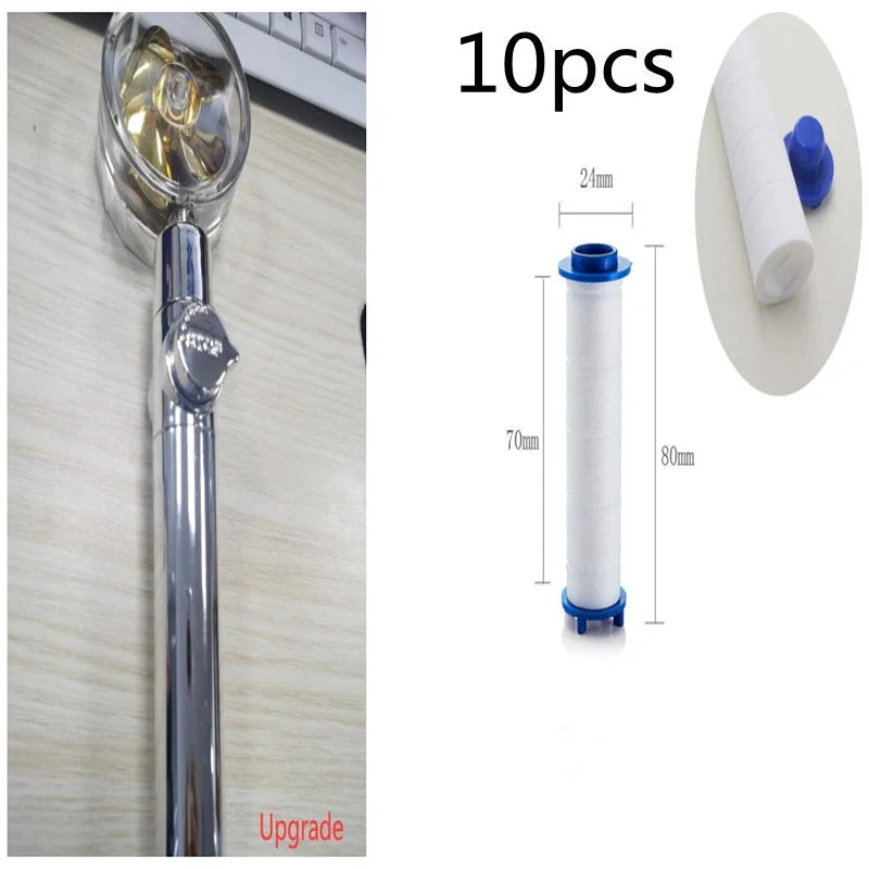 Turbo Propeller Shower Head in various colours with 360-degree fan extension