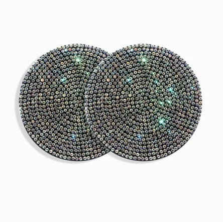 Universal anti-slip silicone cup holder insert with crystal rhinestone design for cars