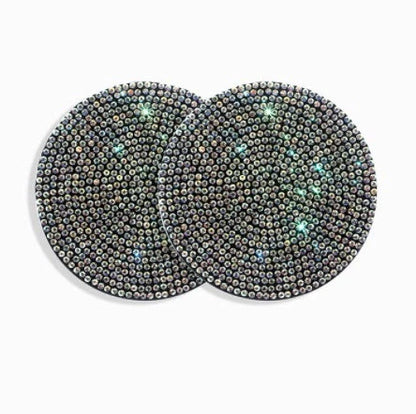 Universal anti-slip silicone cup holder insert with crystal rhinestone design for cars
