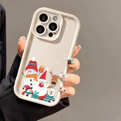 Santa Claus themed frosted shockproof silicone iPhone case in multiple colours
