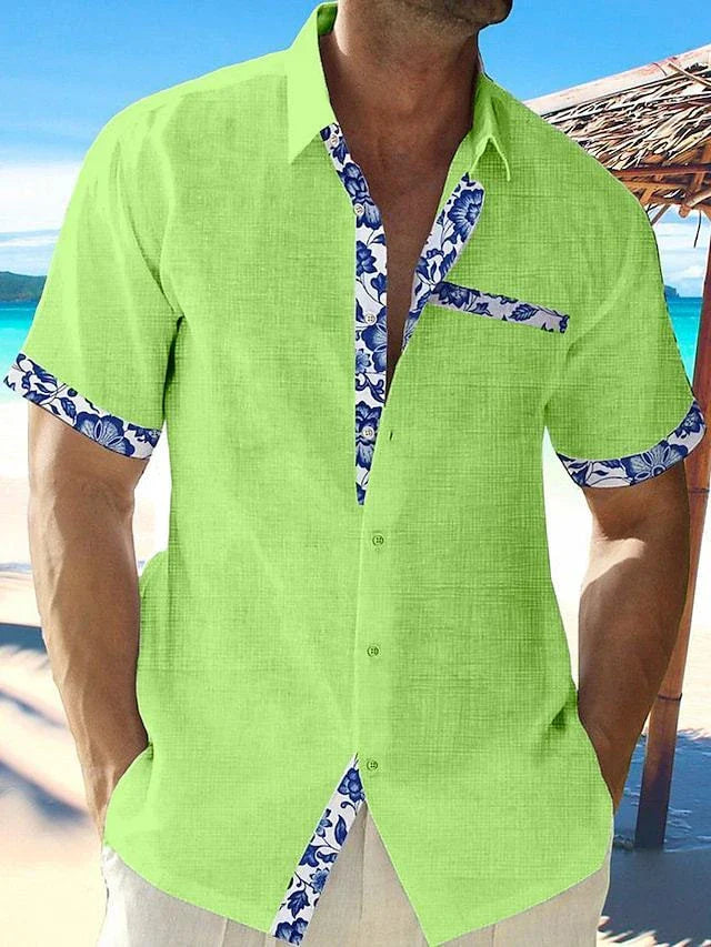 Stylish men's vacation shirts in various colors, made from breathable polyester fabric for a comfortable and fashionable seaside getaway.