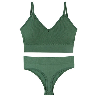 Wireless French triangle cup bra set for small chest push-up in various colours
